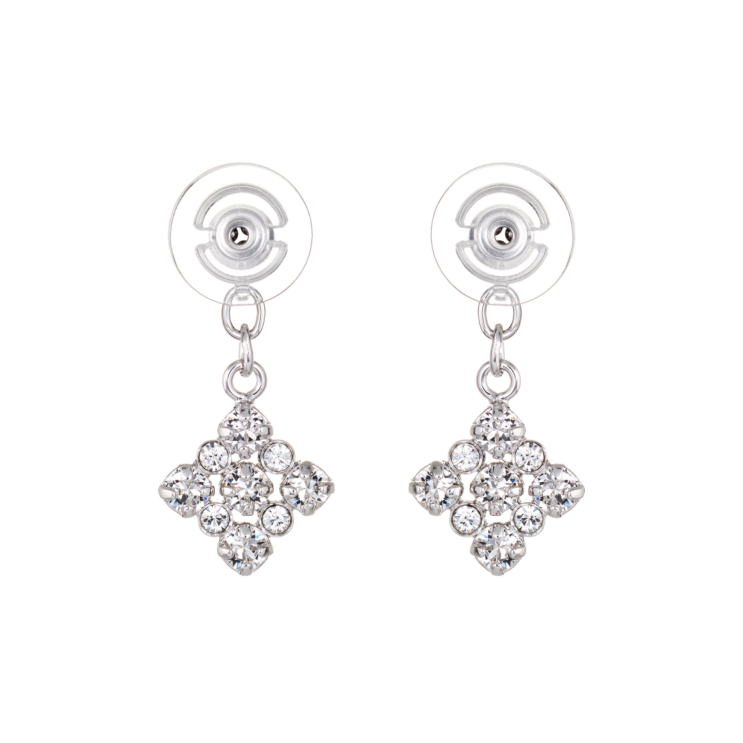 Duchess earring jackets by Chrysmela add sparkle to your diamond earrings and any stud earrings. Easy to use, it automatically locks and lifts all your earrings