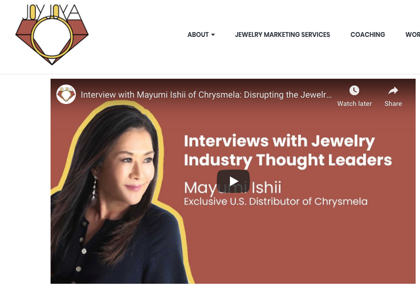 Podcast:  JoyJoya Interviews with Jewelry Industry Thought Leaders